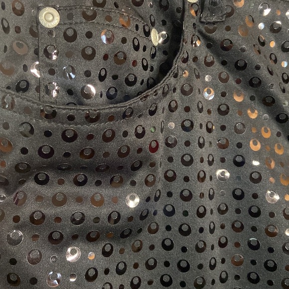 Vintage Y2k Black Z. Cavaricci sparkly Pants 5 Flare Boot Cut 2000's Glitter - Picture 3 of 6